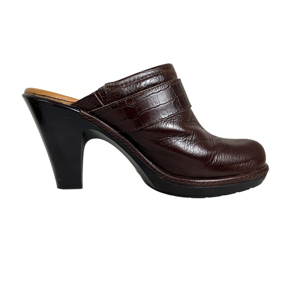 Sofft Platform Mules Clogs w Buckle Size 8.5 Dark Brown Raisin Leather Y2K - Picture 10 of 14